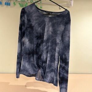 Inc International Concepts size medium tie die blue blouse shear material